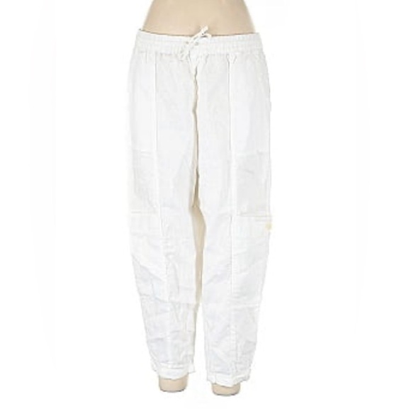 Garnet Hill 100% Linen Cargo Pull On Pants Women’s Size Medium Flax White - Picture 1 of 9
